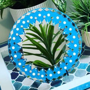 Sun Flower Decorative Mirror Blue