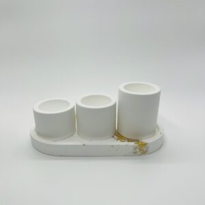 Eco Resin Candle Holder – White