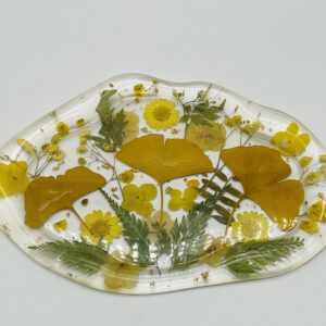 Resin Floral Cloud Tray – Yellow