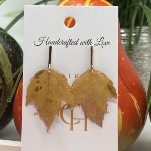 Yellow Maple Leaf Earrings