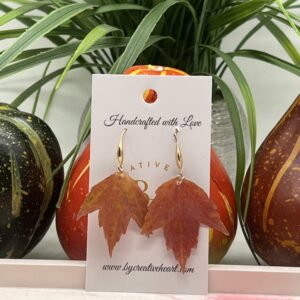 Amber Maple Leaf Earrings